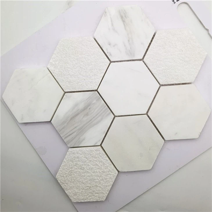 Calacatta Gold Eclipse Marble Mosaic Tile